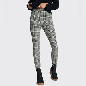 RAG & BONE Simone Fitted Stretch Check Pattern Black White Cropped Pants EUC 16